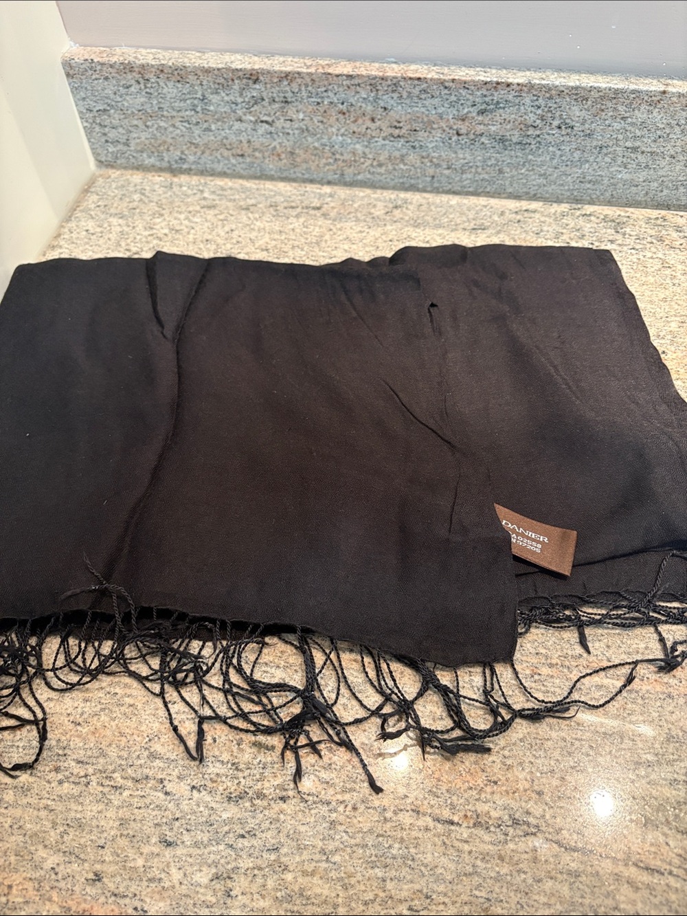 Danier Black Lightweight Scarf with Brand Tag